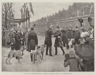 Bezoek van de Duitse Keizer aan Prins Bismarck, Aankomst in Friedrichsruh